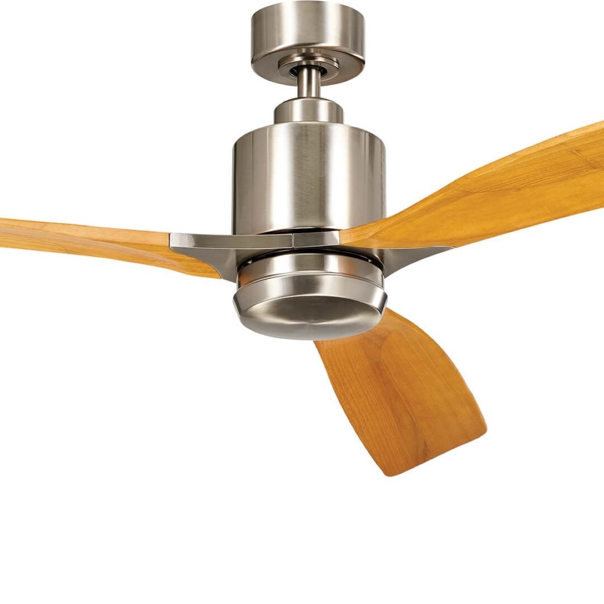 Ridley II 60 Inch Brushed Stainless Steel Indoor LED Ceiling Fan with Wall Control - Bees Lighting