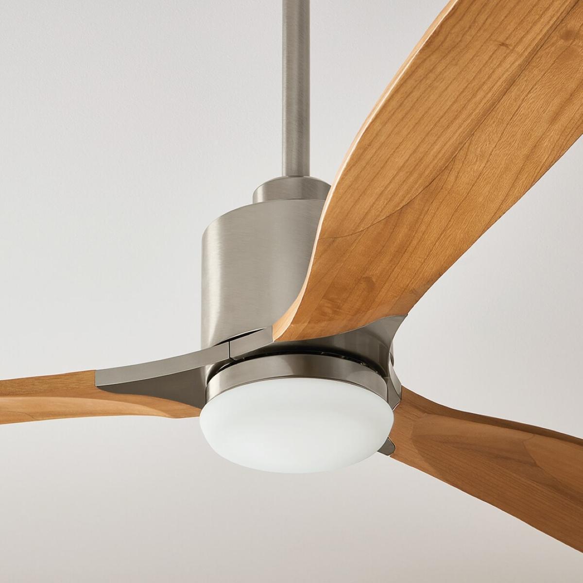 Ridley II 60 Inch Brushed Stainless Steel Indoor LED Ceiling Fan with Wall Control - Bees Lighting