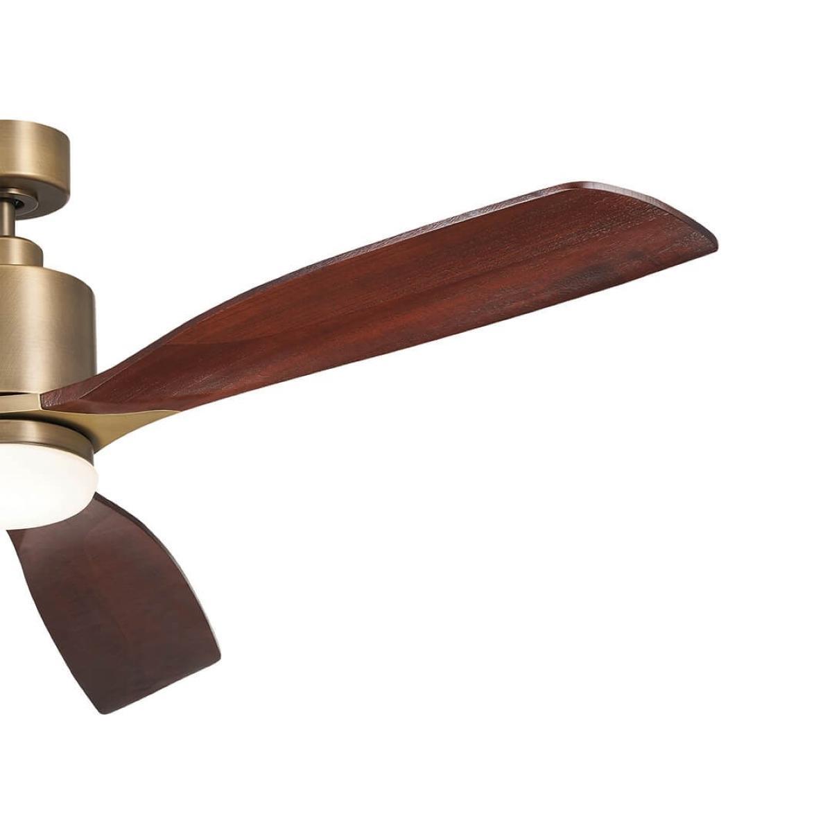 Ridley II 60 Inch Brushed Natural Brass Indoor LED Ceiling Fan with Wall Control - Bees Lighting
