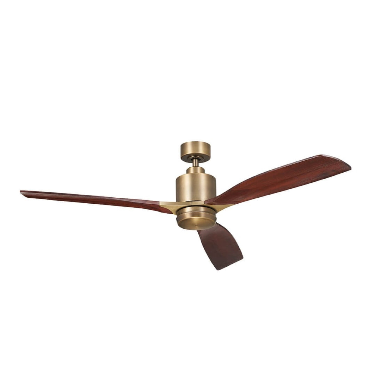 Ridley II 60 Inch Brushed Natural Brass Indoor LED Ceiling Fan with Wall Control - Bees Lighting