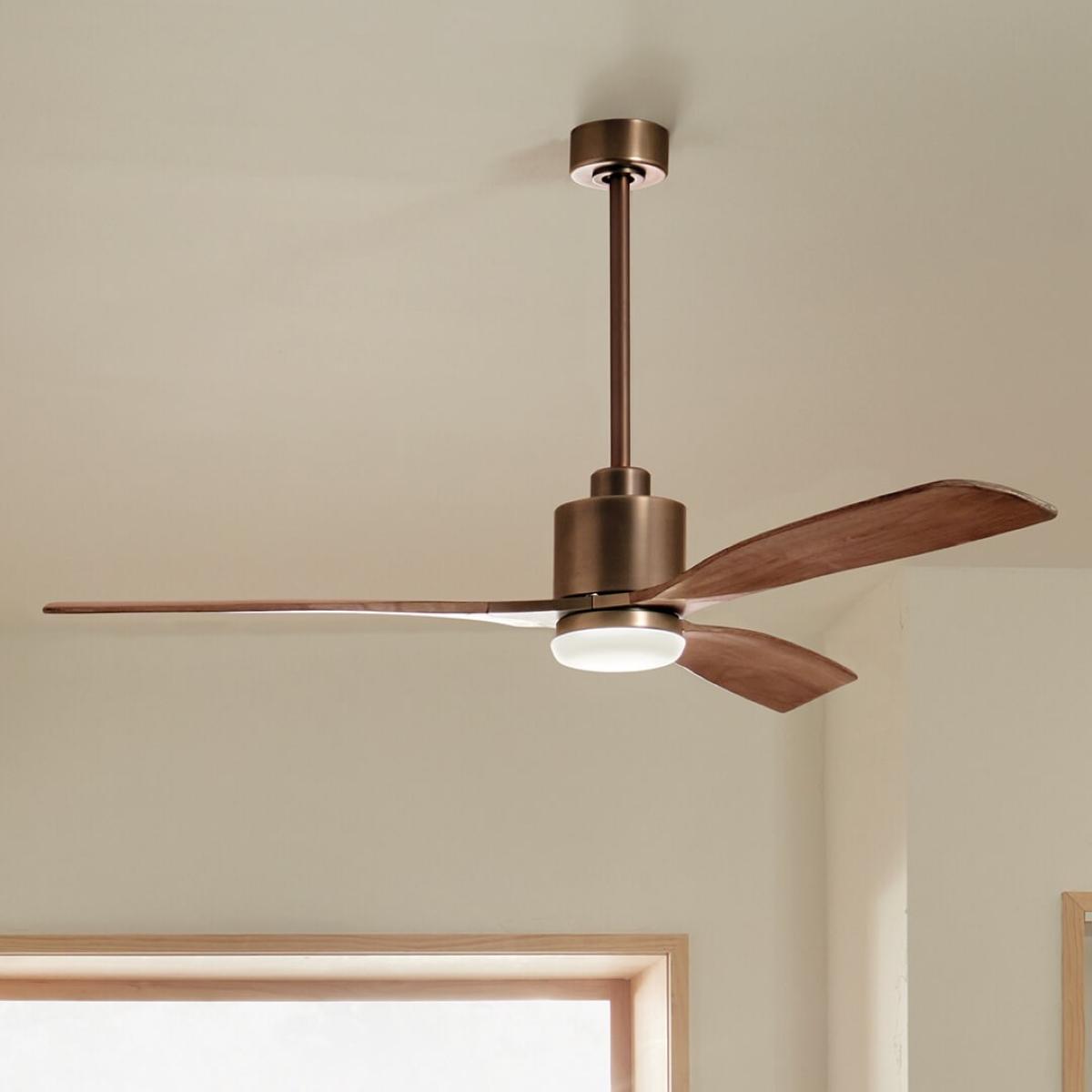 Ridley II 60 Inch Oil Brushed Bronze Indoor LED Ceiling Fan with Wall Control - Bees Lighting