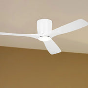 Volos 54 Inch Matte White Hugger LED Ceiling Fan with Wall Control - Bees Lighting