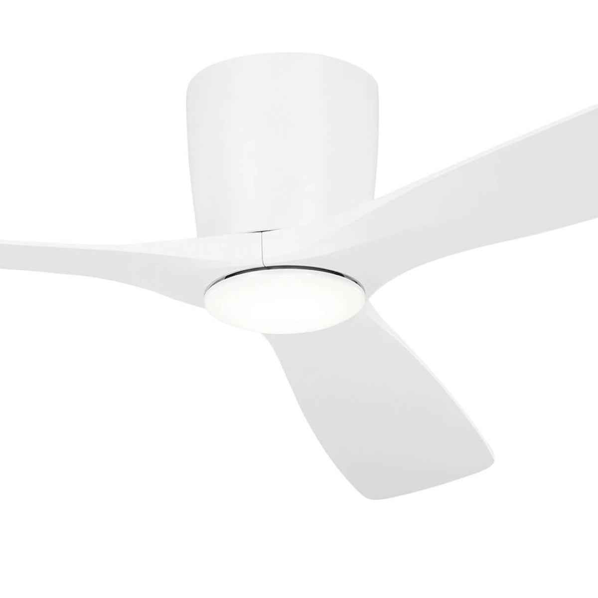 Volos 54 Inch Matte White Hugger LED Ceiling Fan with Wall Control - Bees Lighting