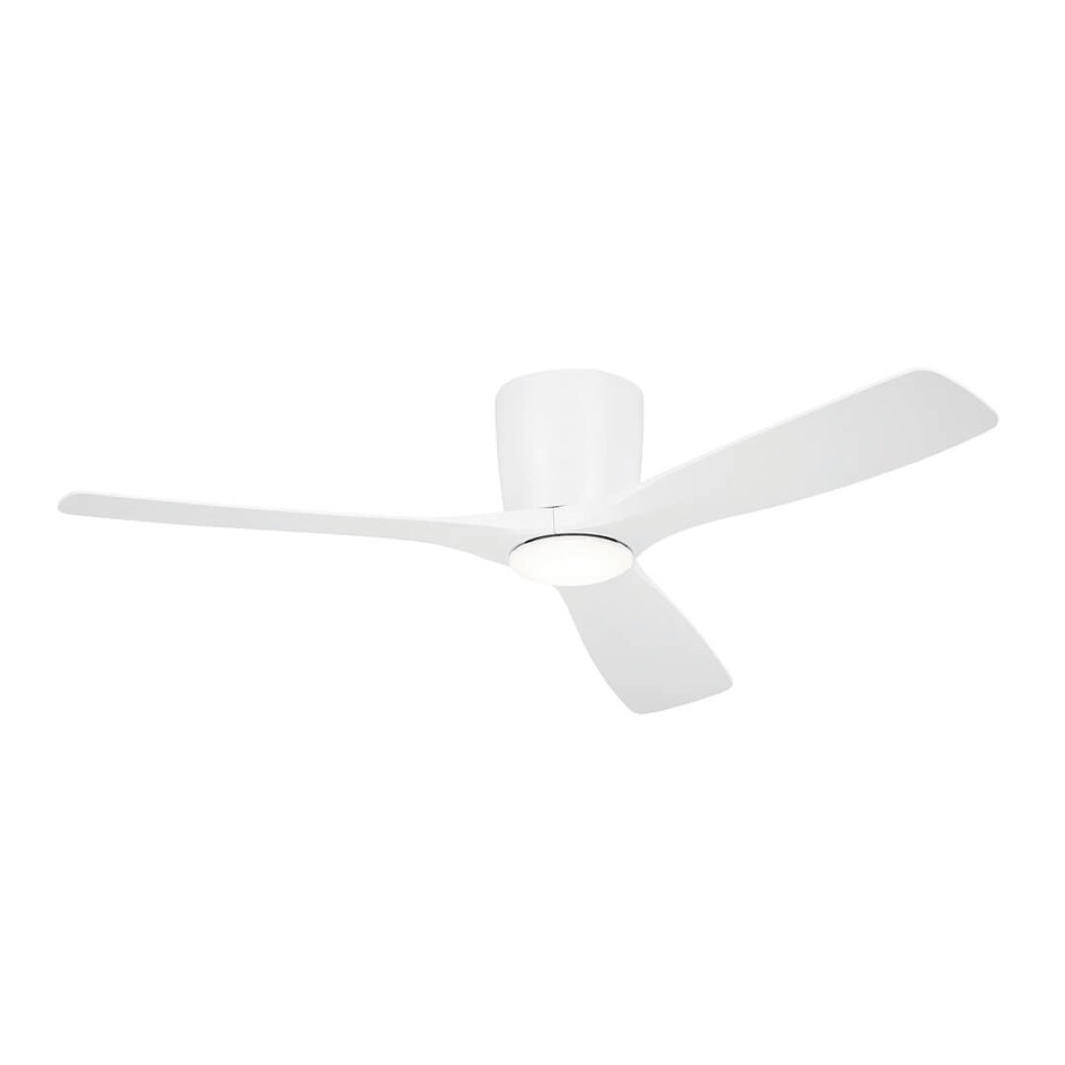 Volos 54 Inch Matte White Hugger LED Ceiling Fan with Wall Control - Bees Lighting