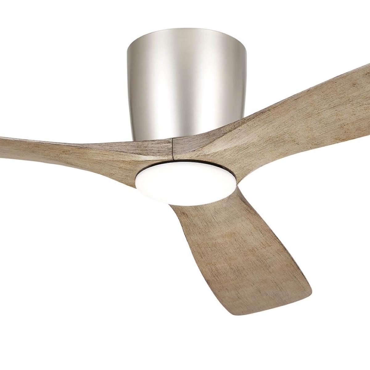 Volos 54 Inch Nickel Hugger LED Ceiling Fan with Wall Control - Bees Lighting