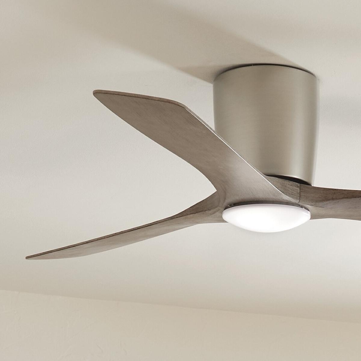 Volos 54 Inch Nickel Hugger LED Ceiling Fan with Wall Control - Bees Lighting