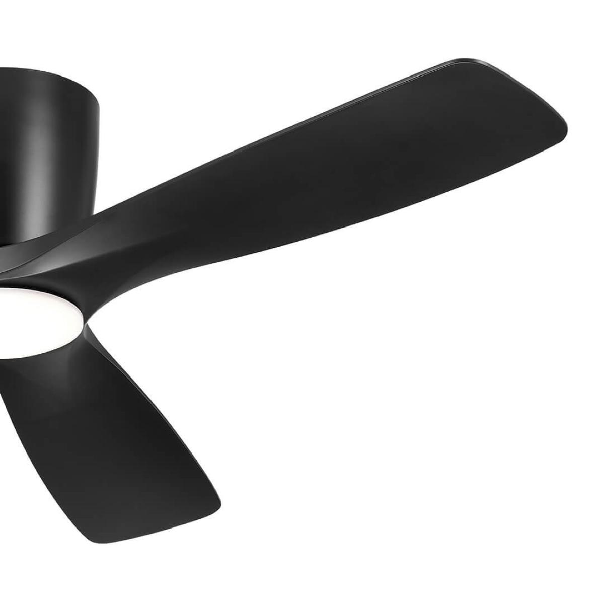 Volos 54 Inch Black Hugger LED Ceiling Fan with Wall Control - Bees Lighting