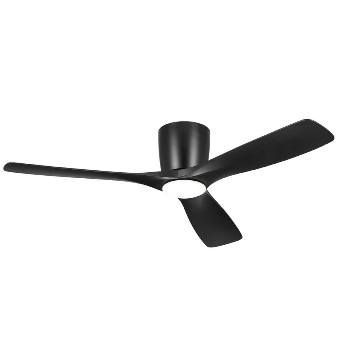 Volos 54 Inch Black Hugger LED Ceiling Fan with Wall Control - Bees Lighting