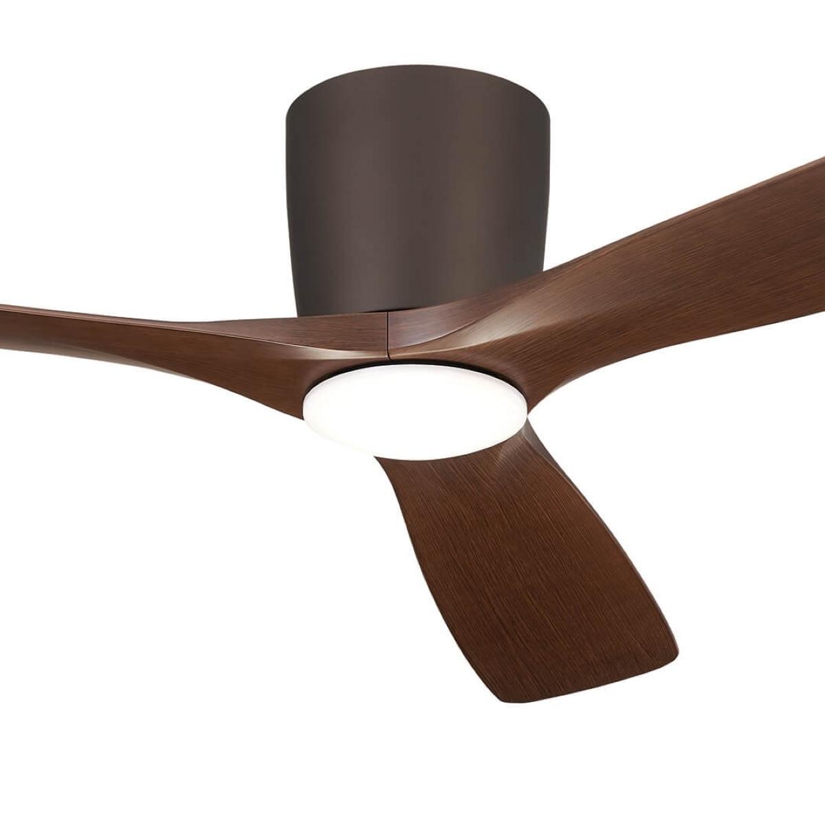 Volos 54 Inch Bronze Hugger LED Ceiling Fan with Wall Control - Bees Lighting