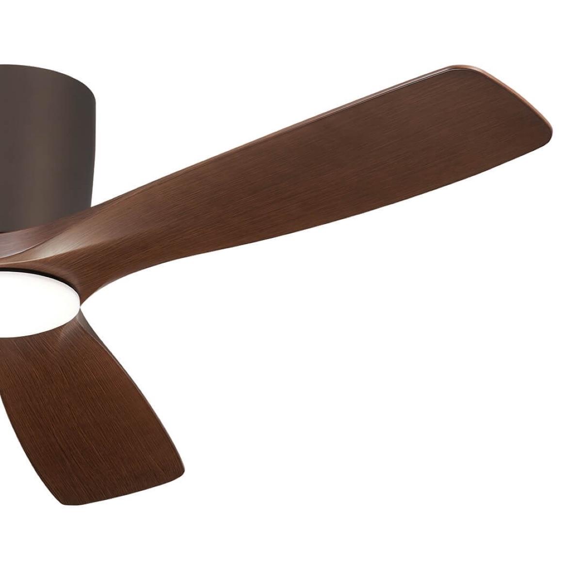 Volos 54 Inch Bronze Hugger LED Ceiling Fan with Wall Control - Bees Lighting