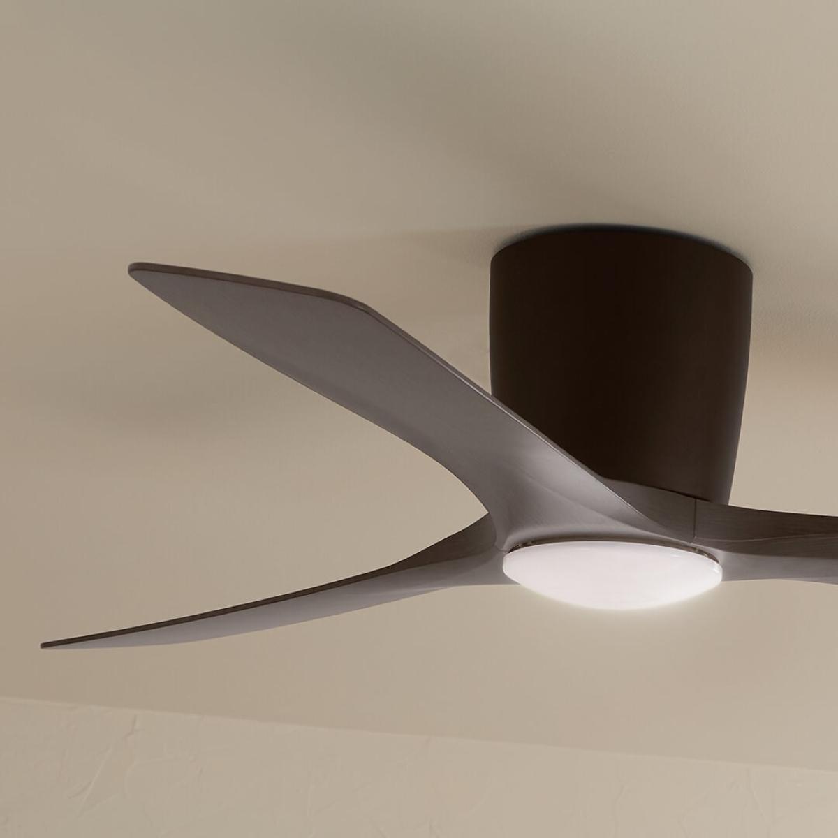 Volos 54 Inch Contemporary Ceiling Fan With Light, Wall Control Included - Bees Lighting