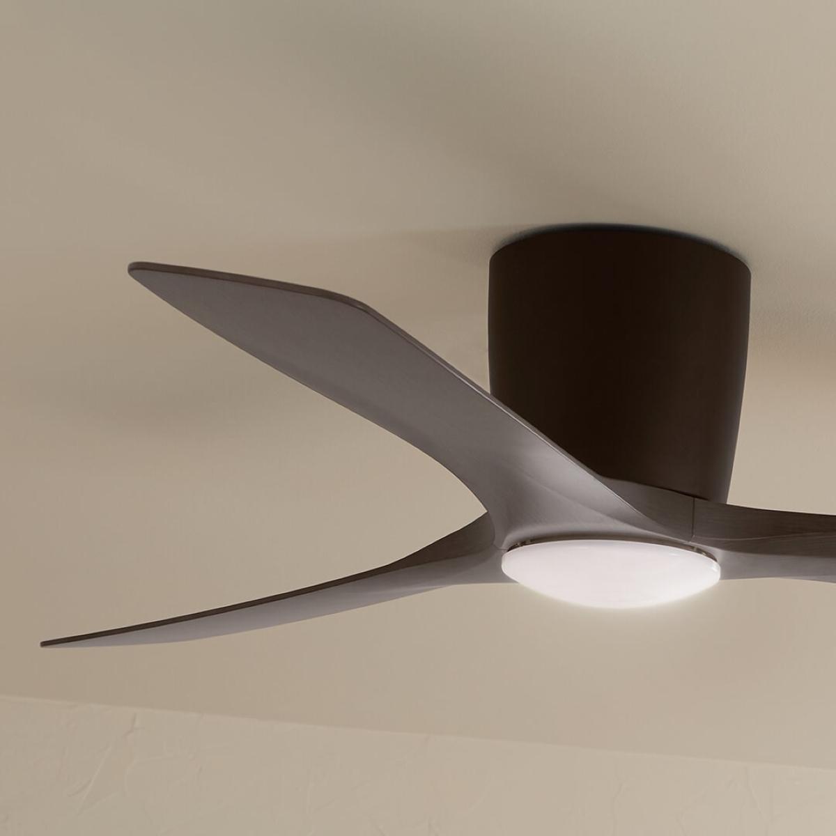 Volos 54 Inch Bronze Hugger LED Ceiling Fan with Wall Control - Bees Lighting