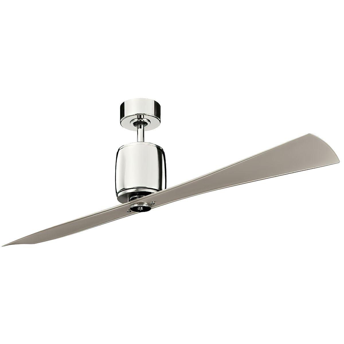 Ferron 60 Inch Polished Nickel Indoor 2-Blade Ceiling Fan with Remote - Bees Lighting