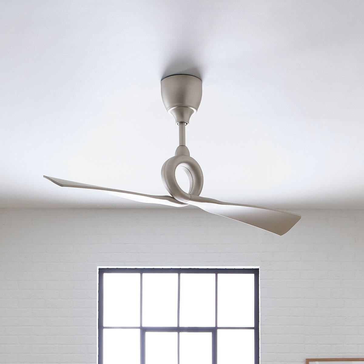 Link 54 Inch Brushed Nickel 2-Blade Ceiling Fan with Remote - Bees Lighting