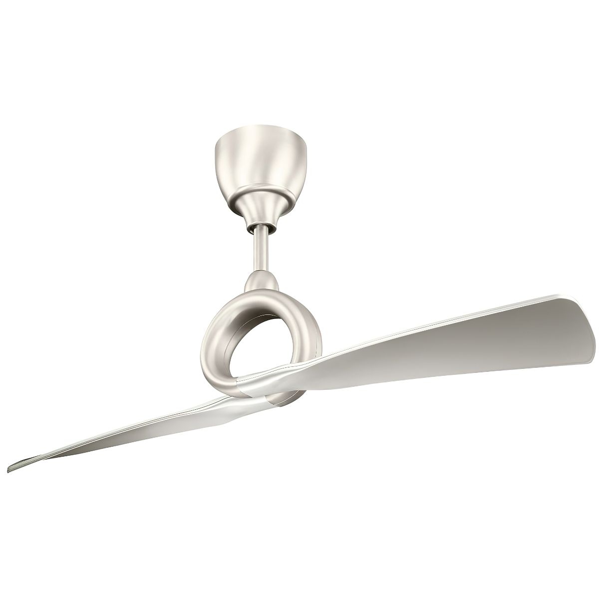 Link 54 Inch Brushed Nickel 2-Blade Ceiling Fan with Remote - Bees Lighting