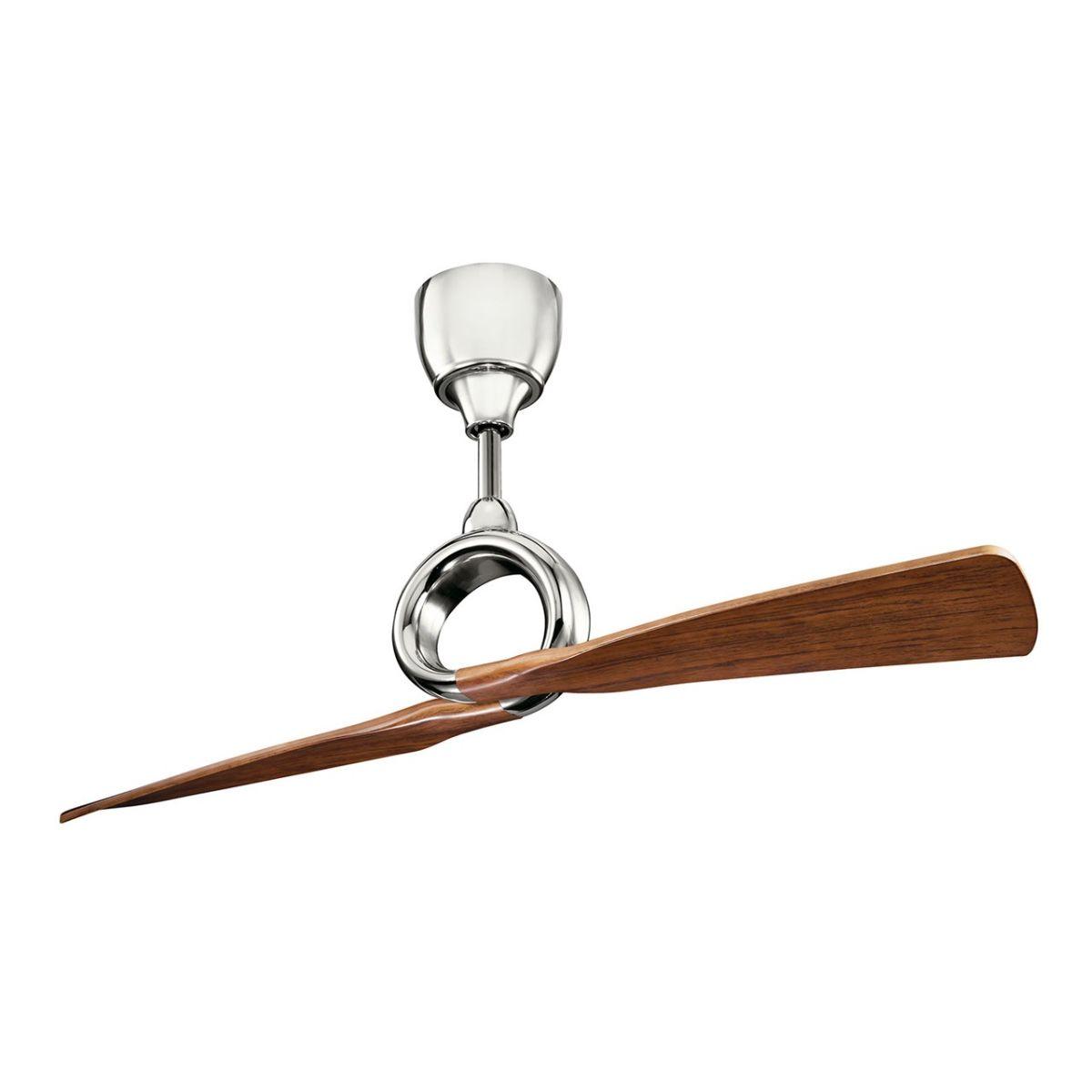 Link 54 Inch Polished Nickel 2-Blade Ceiling Fan with Remote - Bees Lighting