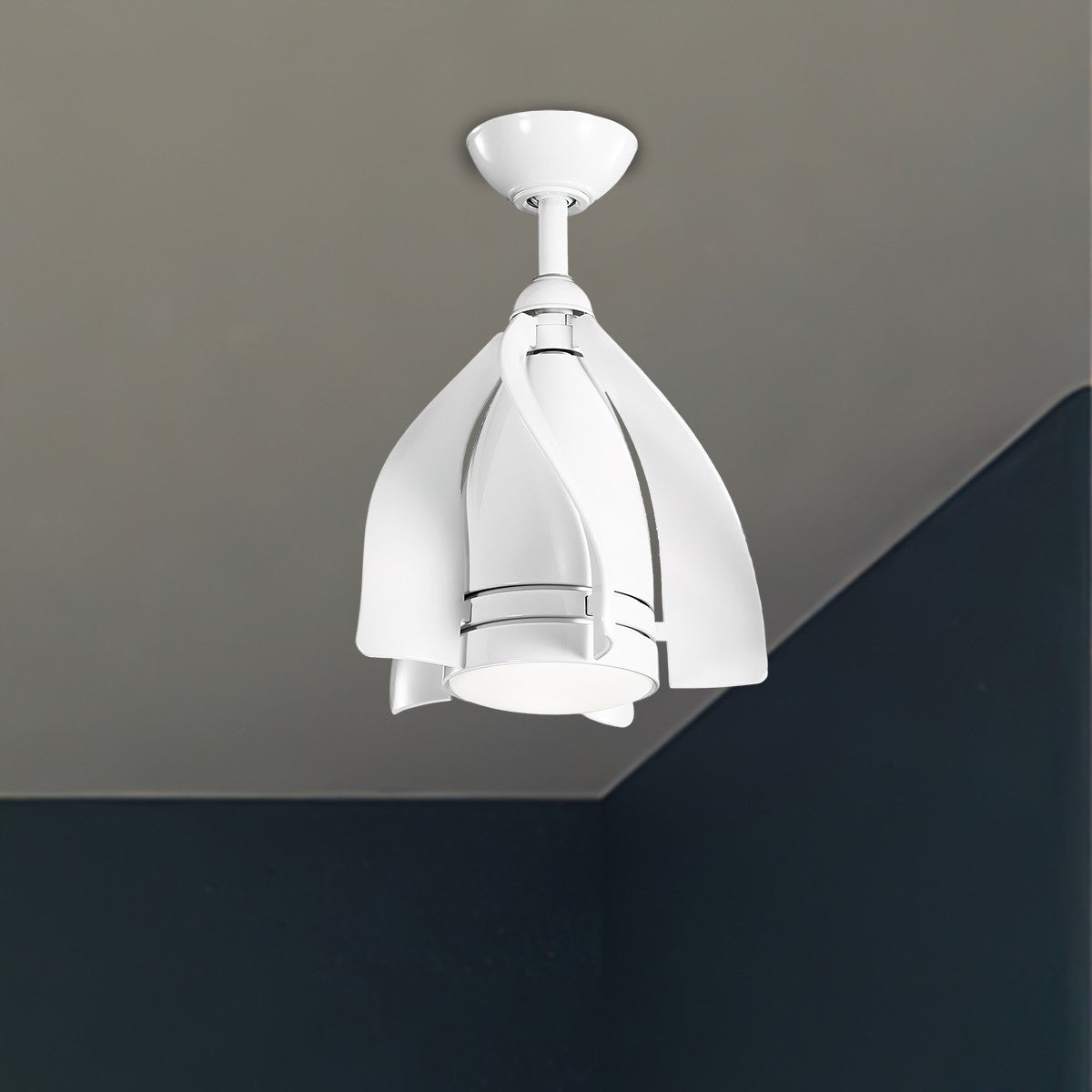 Terna 15 Inch White Modern LED Ceiling Fan with Remote - Bees Lighting