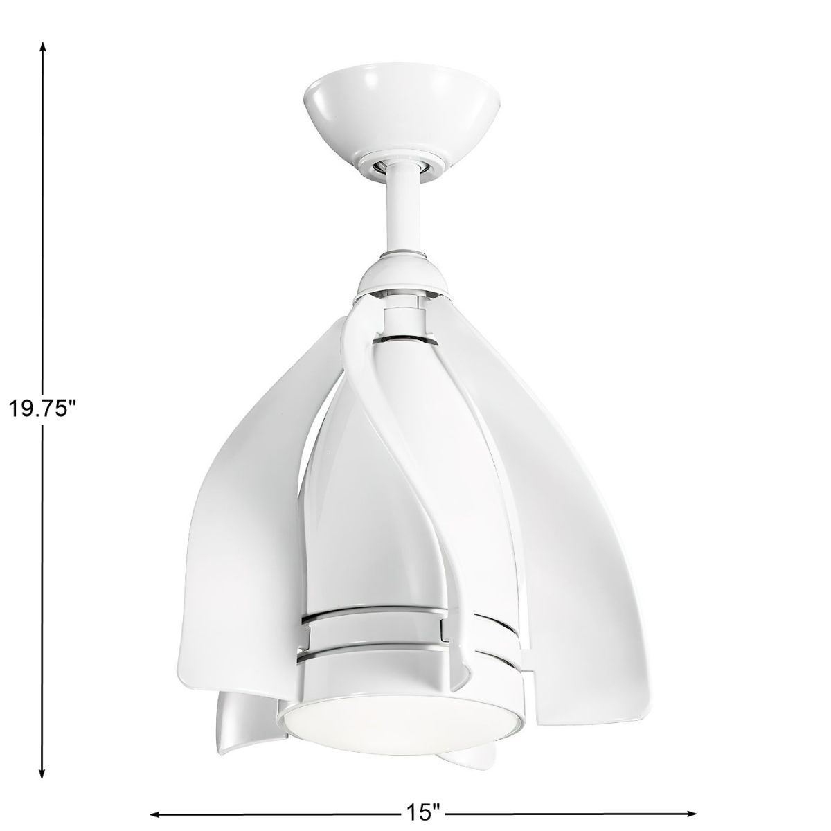 Terna 15 Inch White Modern LED Ceiling Fan with Remote - Bees Lighting
