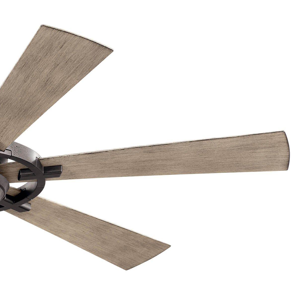 Gentry Lite 52 Inch Anvil Iron LED Ceiling Fan with Remote, Antique Gray and Walnut Blades - Bees Lighting