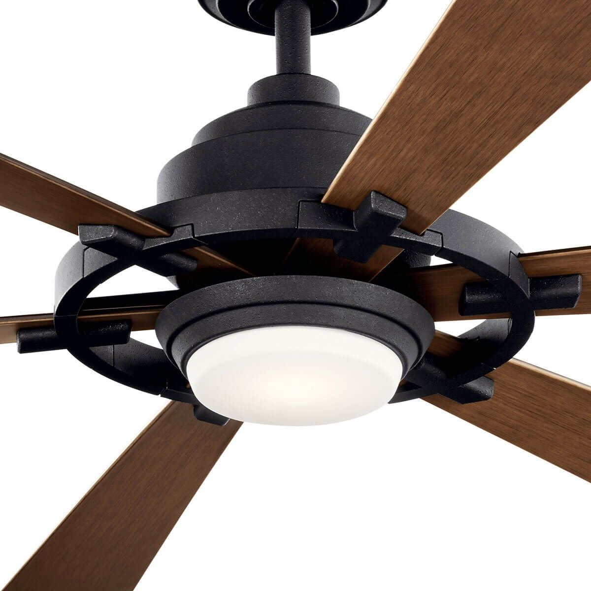 Gentry Lite 52 Inch Distressed Black Damp Rated LED Ceiling Fan with Remote - Bees Lighting