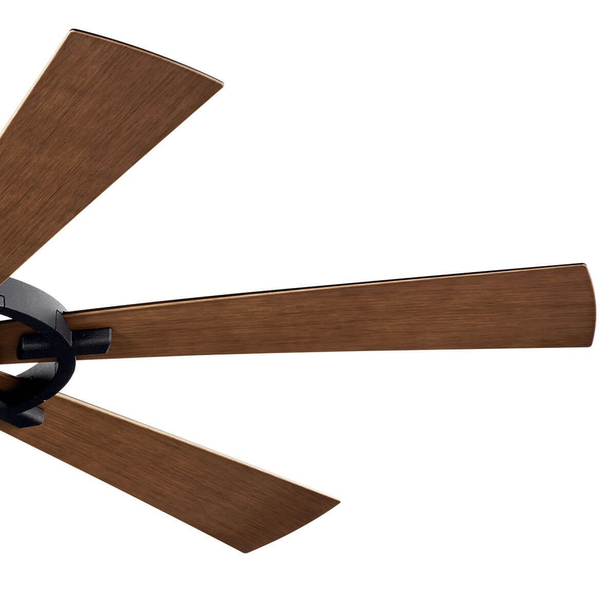 Gentry Lite 52 Inch Distressed Black Damp Rated LED Ceiling Fan with Remote - Bees Lighting