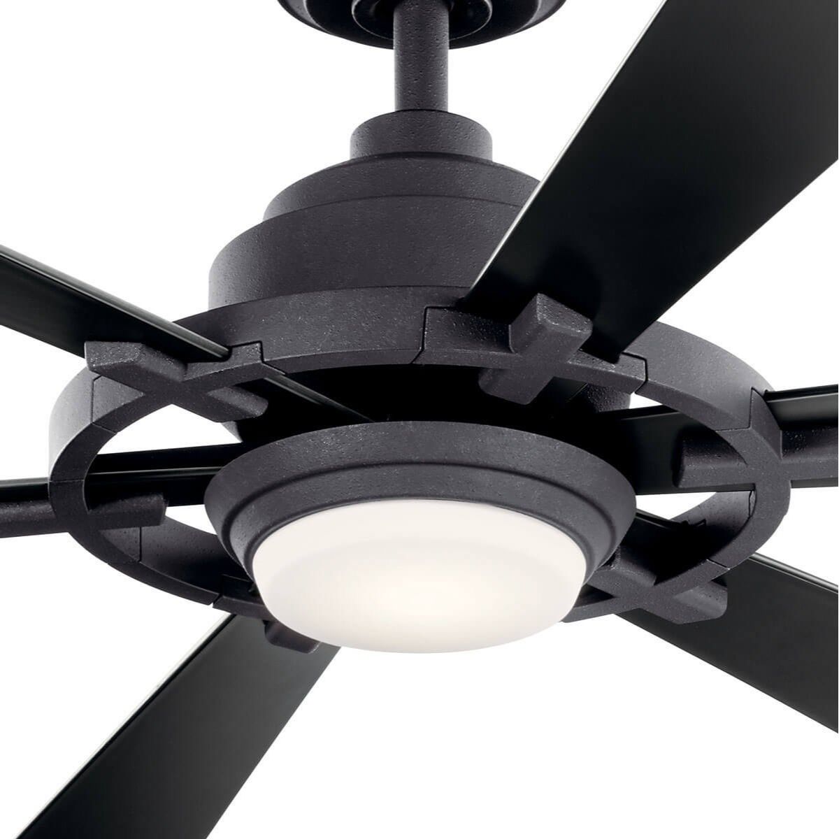 Gentry Lite 52 Inch Distressed Black Damp Rated LED Ceiling Fan with Remote - Bees Lighting