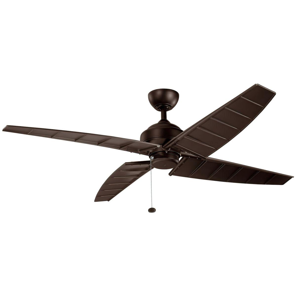 Surrey Climates 60 Inch Satin Natural Bronze Outdoor Ceiling Fan with Pull Chain - Bees Lighting