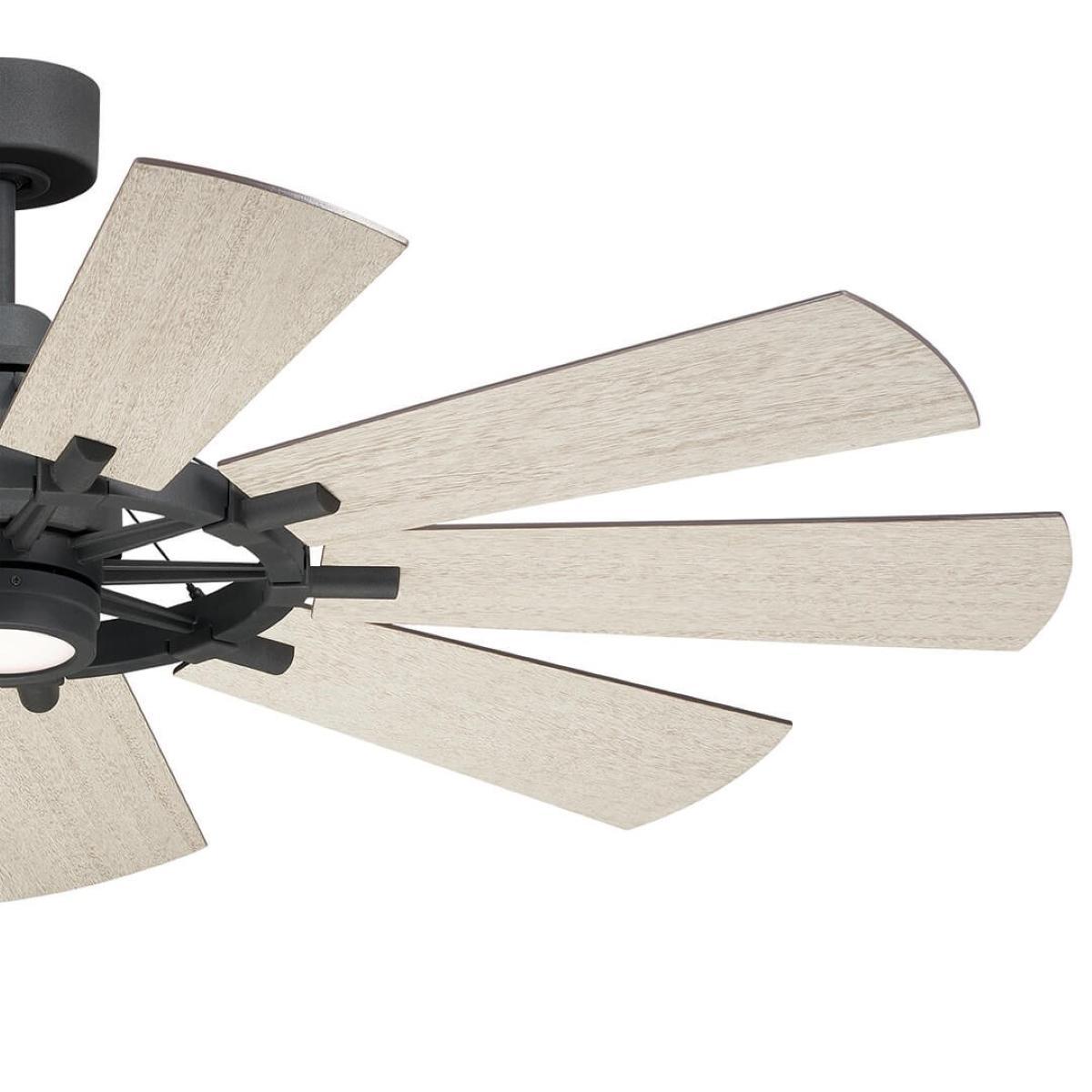 Gentry 60 Inch Farmhouse Windmill Outdoor Ceiling Fan With Light, Wall Control Included - Bees Lighting