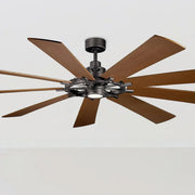 Gentry XL 85 Inch Anvil Iron LED Large Ceiling Fan with Wall Control - Bees Lighting