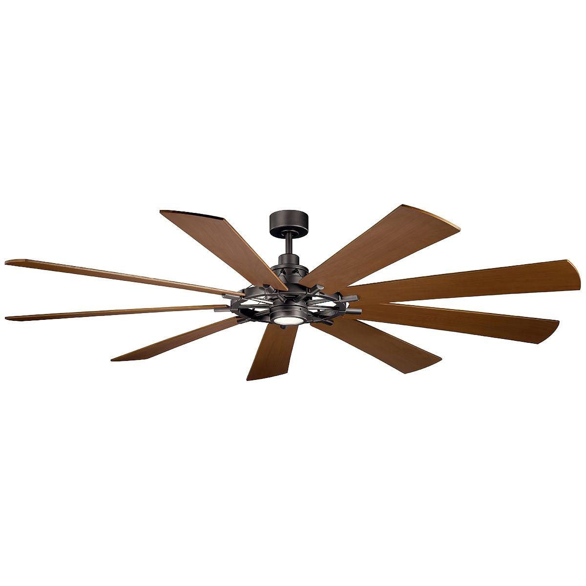 Gentry XL 85 Inch Anvil Iron LED Large Ceiling Fan with Wall Control - Bees Lighting