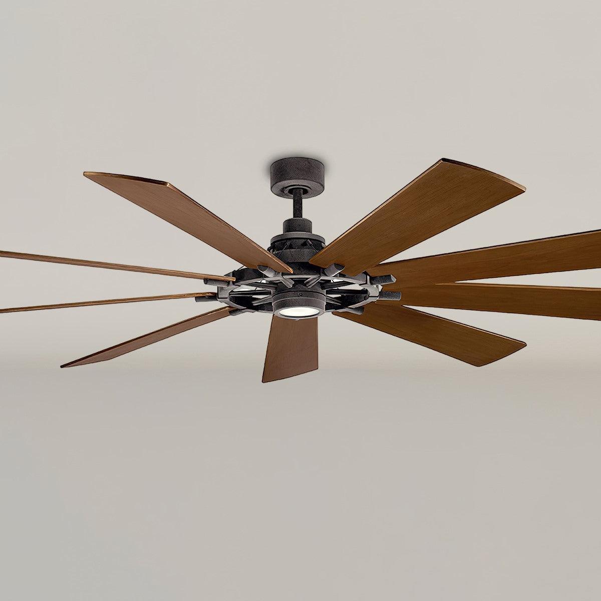 Gentry 85 Inch Farmhouse Windmill Outdoor Ceiling Fan With Light, Wall Control Included - Bees Lighting