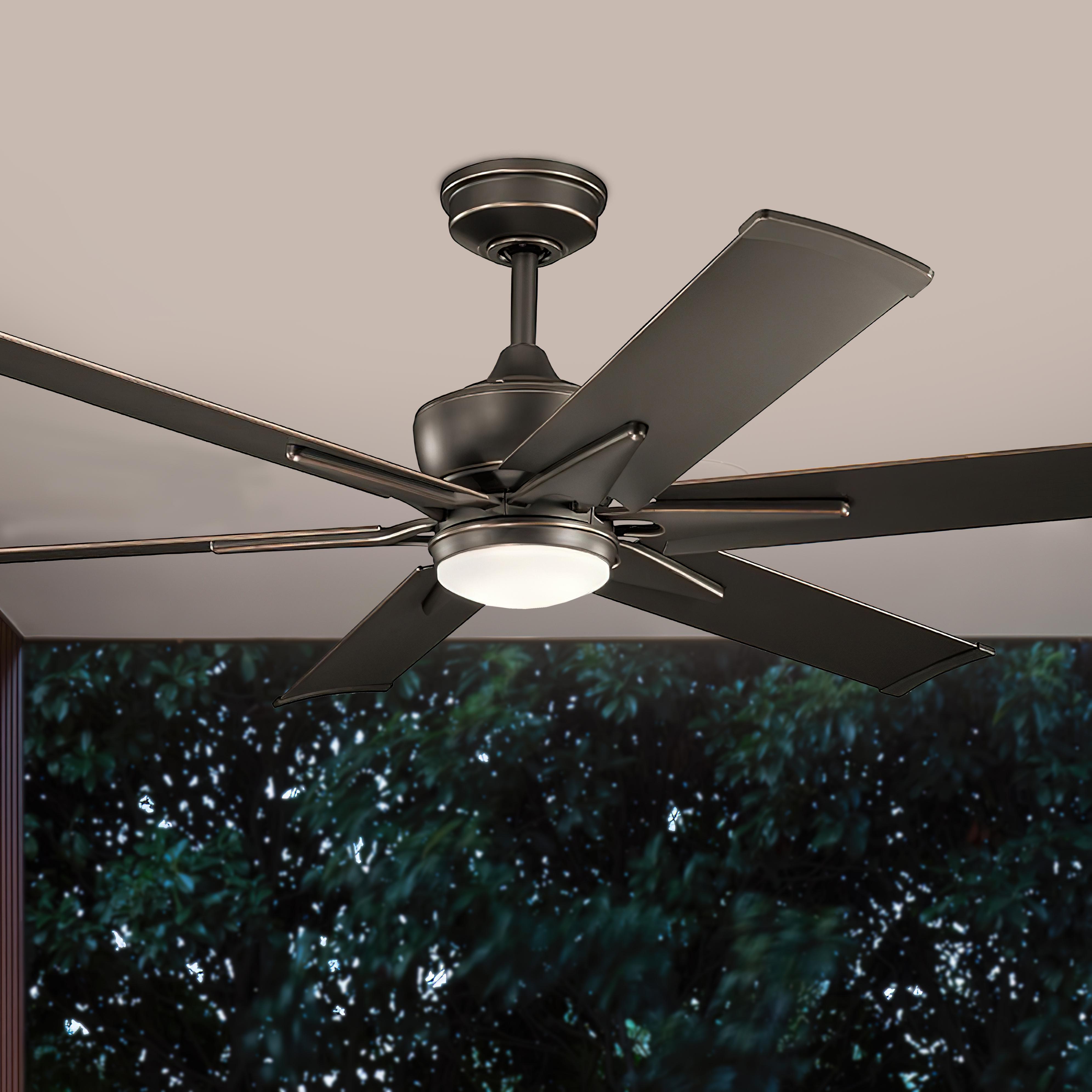 Szeplo Patio 60 Inch Windmill Outdoor Ceiling Fan With Light, Wall Control Included