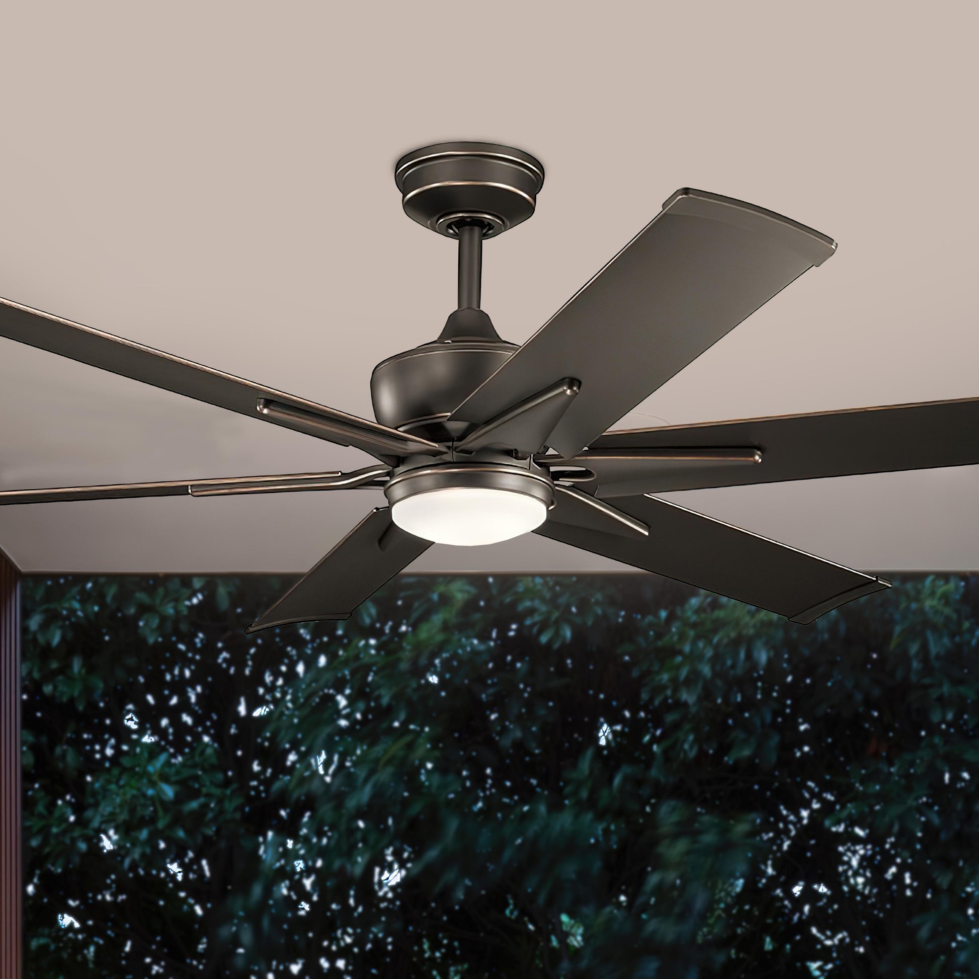 Szeplo Patio 60 Inch Olde Bronze LED Wet Rated Ceiling Fan with Wall Control - Bees Lighting