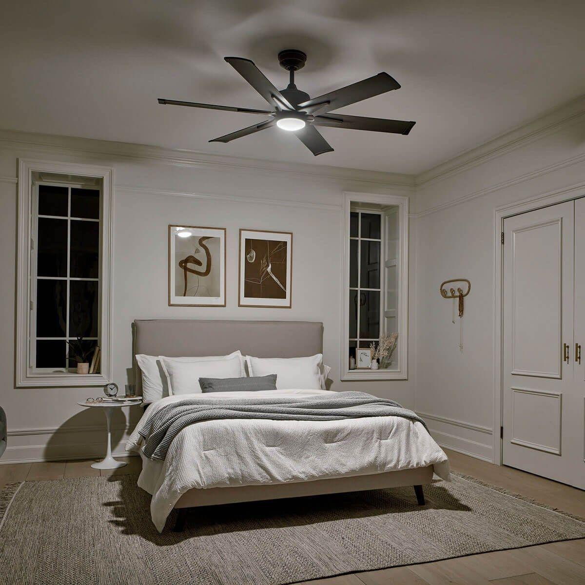 Szeplo Patio 60 Inch Olde Bronze LED Wet Rated Ceiling Fan with Wall Control - Bees Lighting