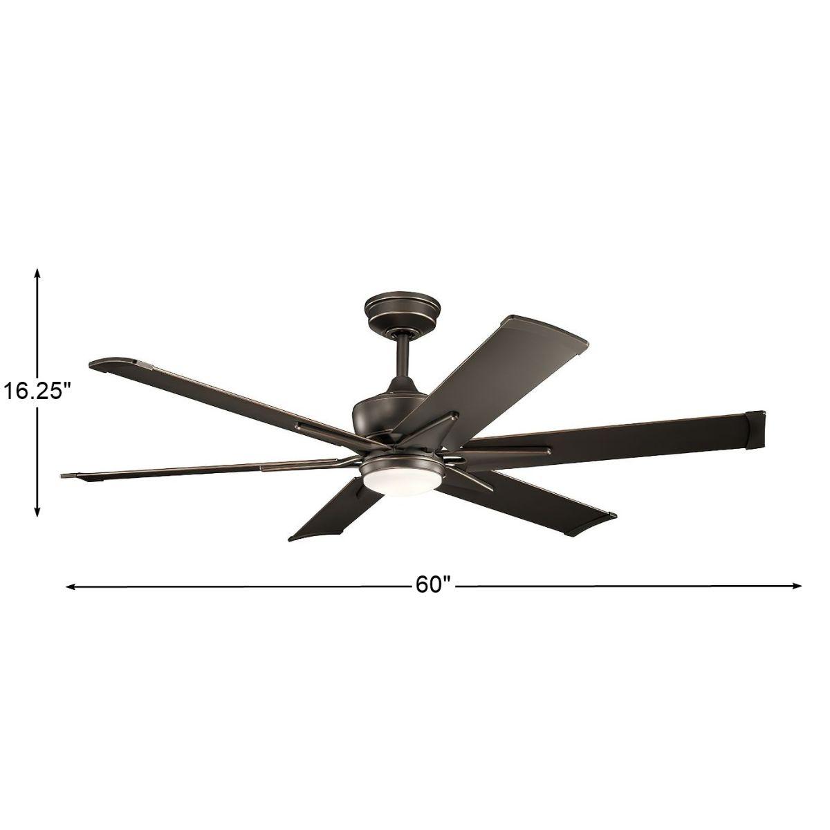 Szeplo Patio 60 Inch Olde Bronze LED Wet Rated Ceiling Fan with Wall Control - Bees Lighting