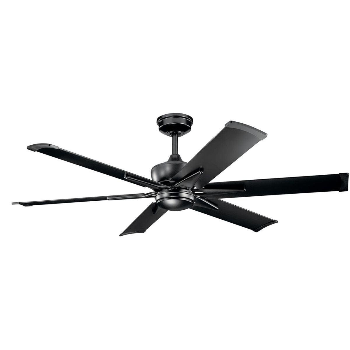 Szeplo Patio 60 Inch Satin Black LED Wet Rated Ceiling Fan with Wall Control - Bees Lighting