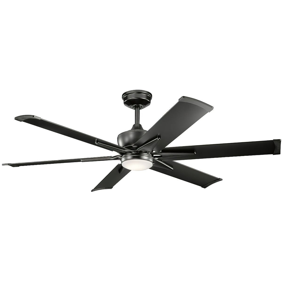 Szeplo Patio 60 Inch Satin Black LED Wet Rated Ceiling Fan with Wall Control - Bees Lighting