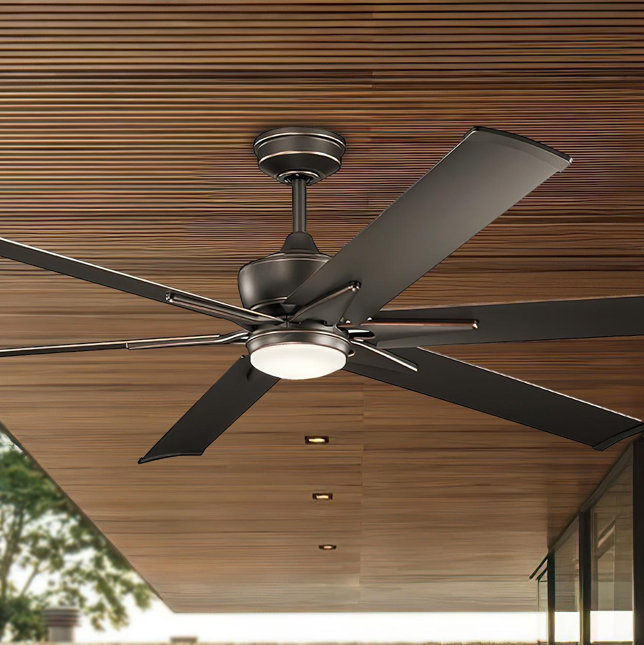 Szeplo Patio 80 Inch Windmill Outdoor Ceiling Fan With Light, Wall Control Included - Bees Lighting