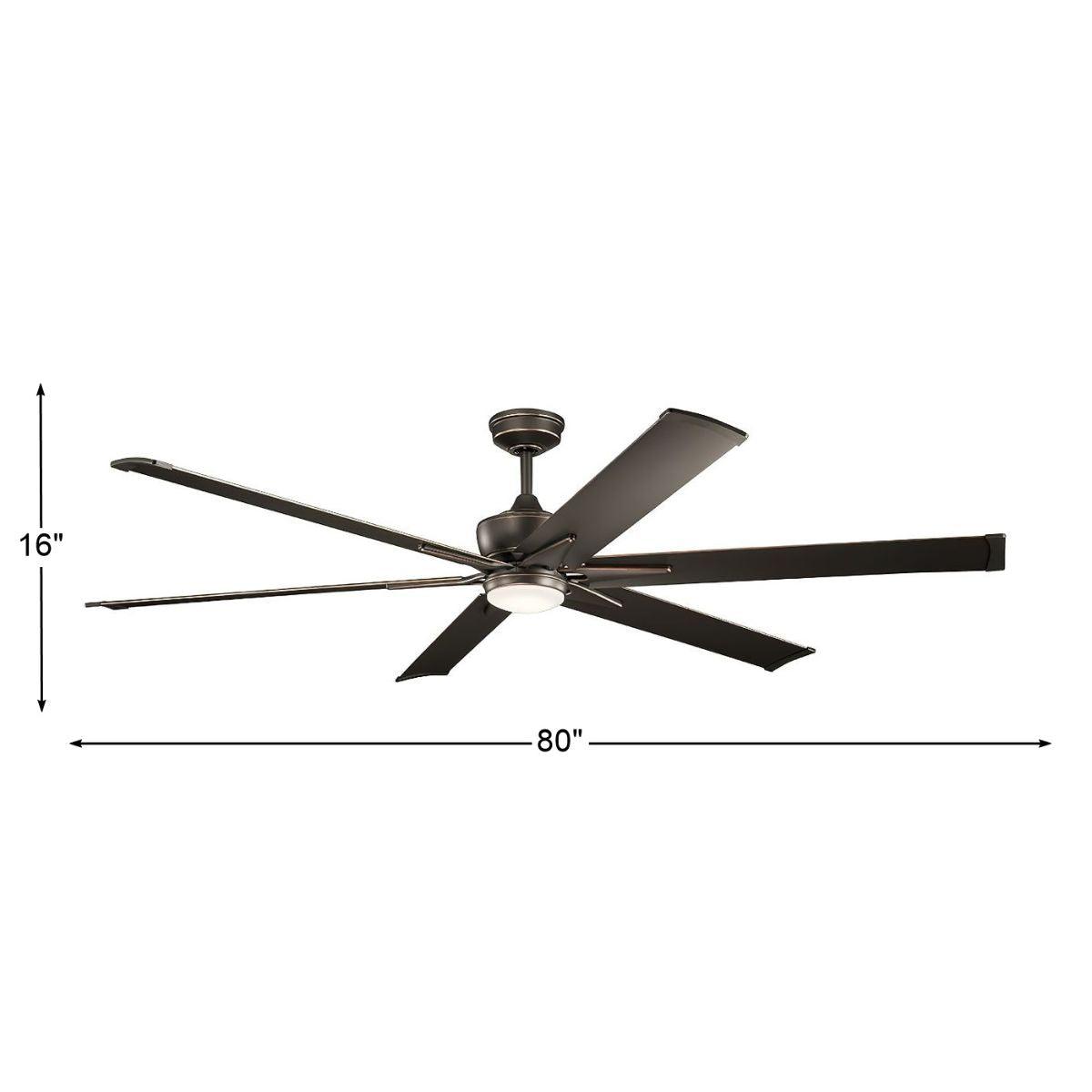 Szeplo Patio 80 Inch Olde Bronze Outdoor LED Large Ceiling Fan with Wall Control - Bees Lighting