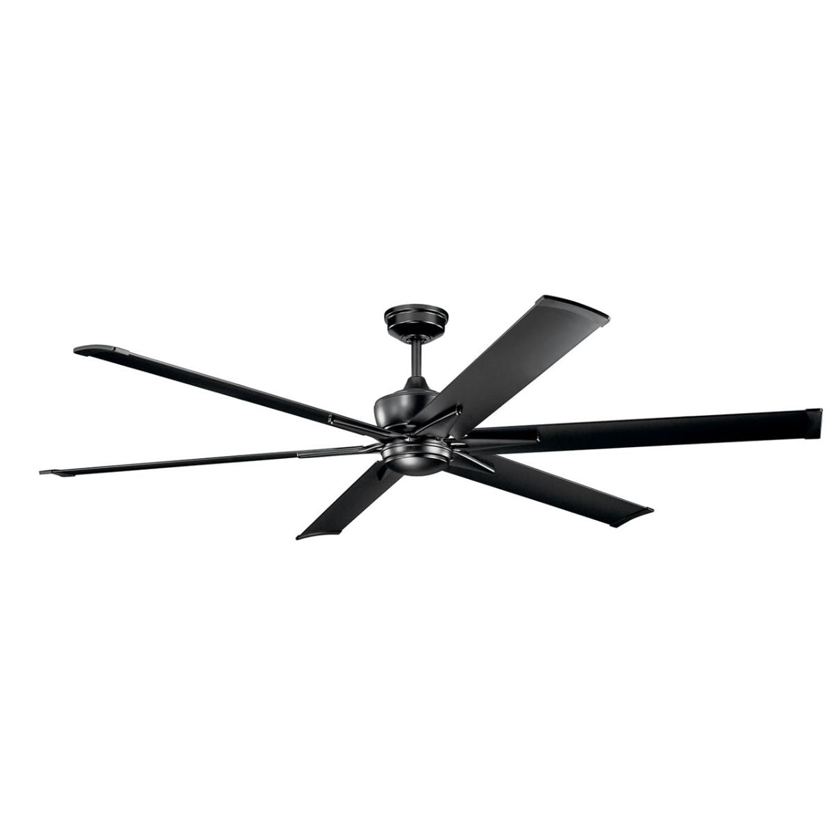 Szeplo Patio 80 Inch Satin Black Outdoor LED Large Ceiling Fan with Wall Control - Bees Lighting