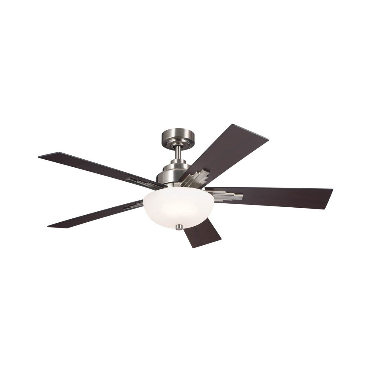 Vinea 52 Inch Brushed Stainless Steel LED Retro Ceiling Fan with Remote - Bees Lighting