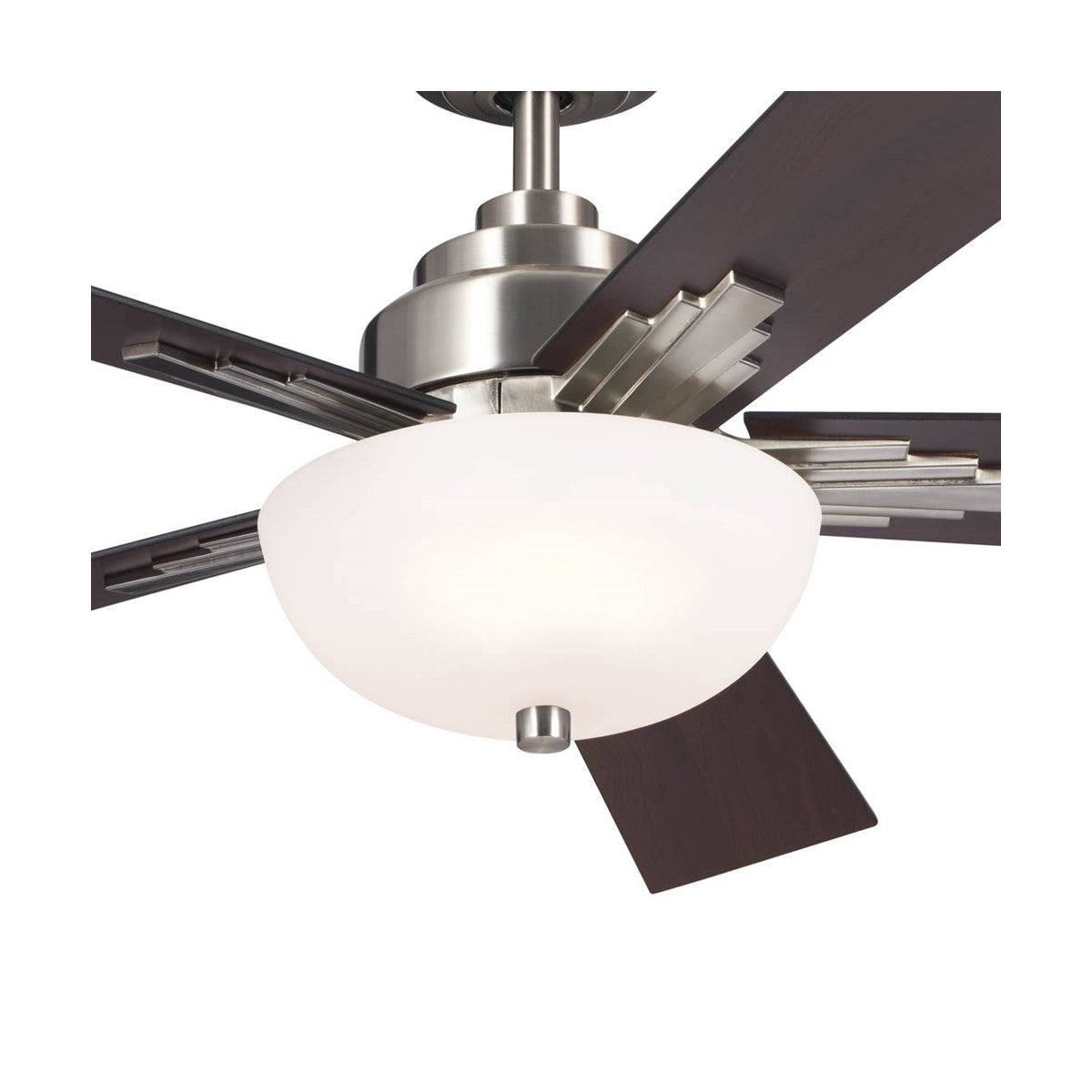 Vinea 52 Inch Brushed Stainless Steel LED Retro Ceiling Fan with Remote - Bees Lighting