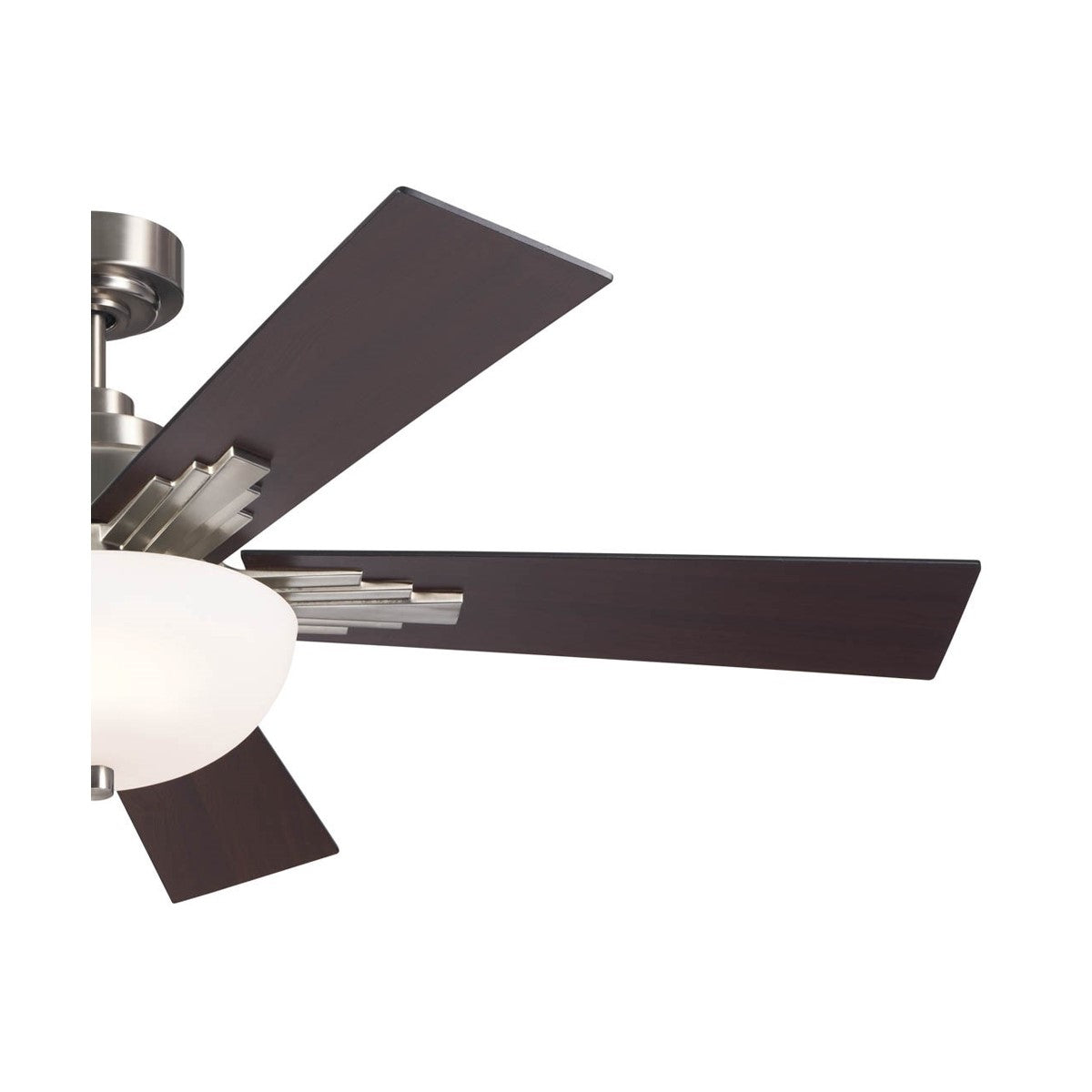 Vinea 52 Inch Brushed Stainless Steel LED Retro Ceiling Fan with Remote - Bees Lighting