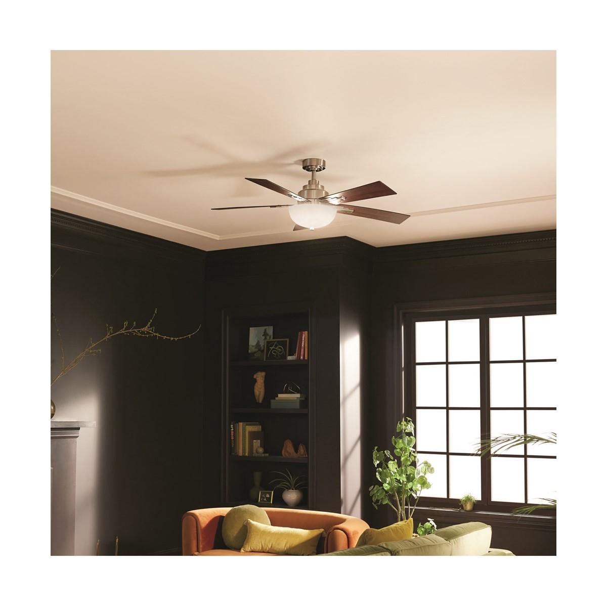 Vinea 52 Inch Brushed Stainless Steel LED Retro Ceiling Fan with Remote - Bees Lighting