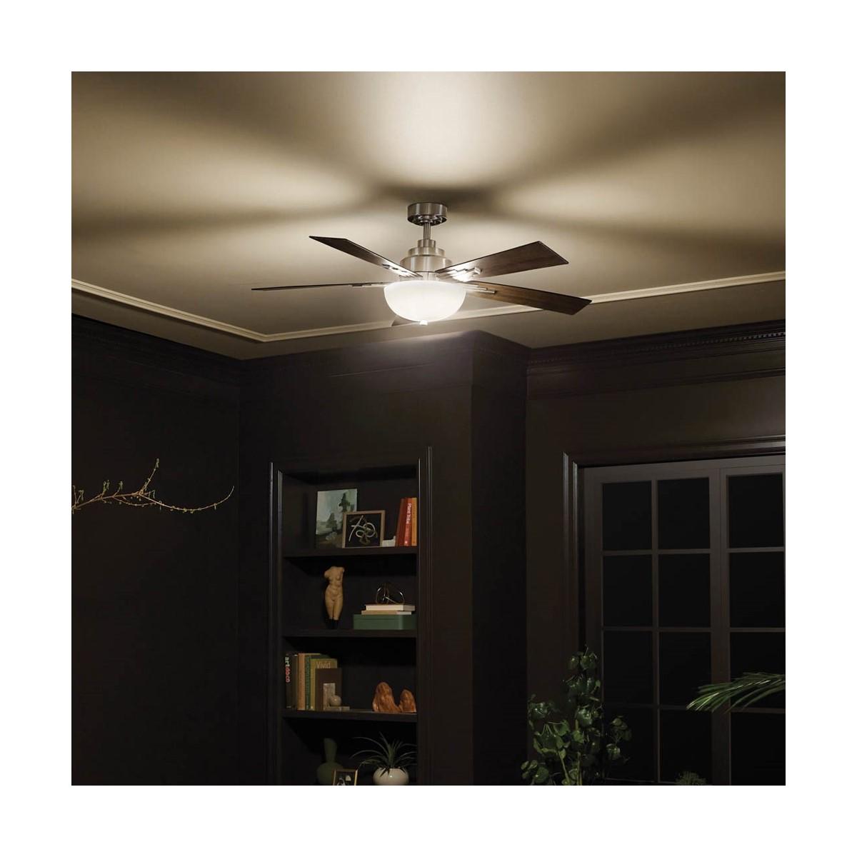 Vinea 52 Inch Brushed Stainless Steel LED Retro Ceiling Fan with Remote - Bees Lighting