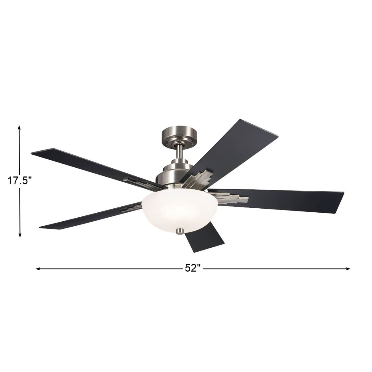 Vinea 52 Inch Brushed Stainless Steel LED Retro Ceiling Fan with Remote - Bees Lighting