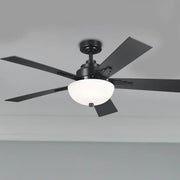 Vinea 52 Inch Satin Black LED Retro Ceiling Fan with Remote - Bees Lighting