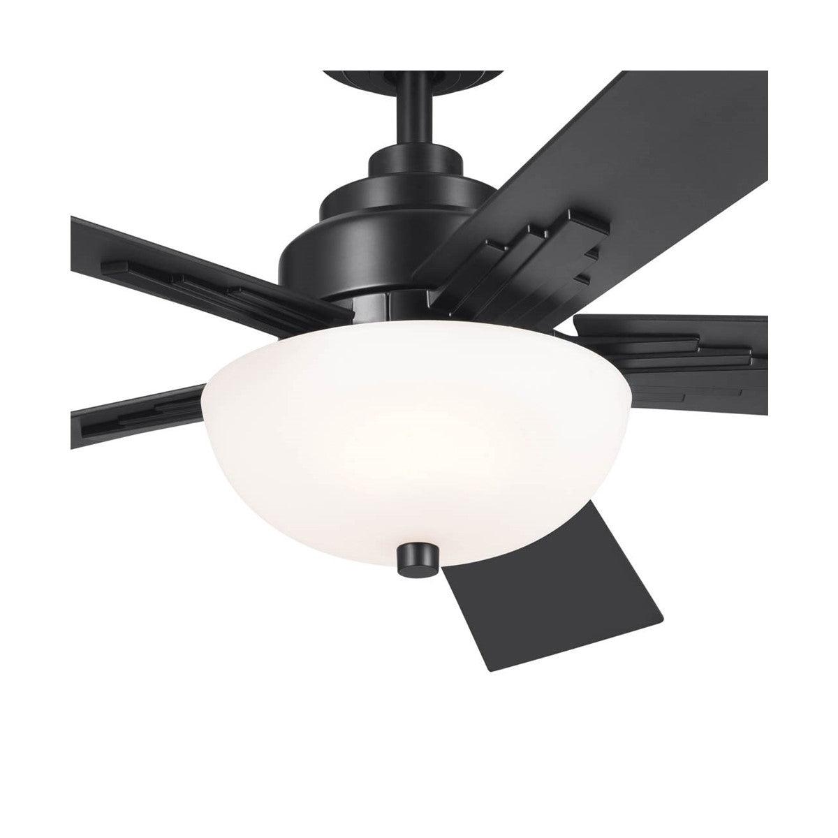 Vinea 52 Inch Satin Black LED Retro Ceiling Fan with Remote - Bees Lighting