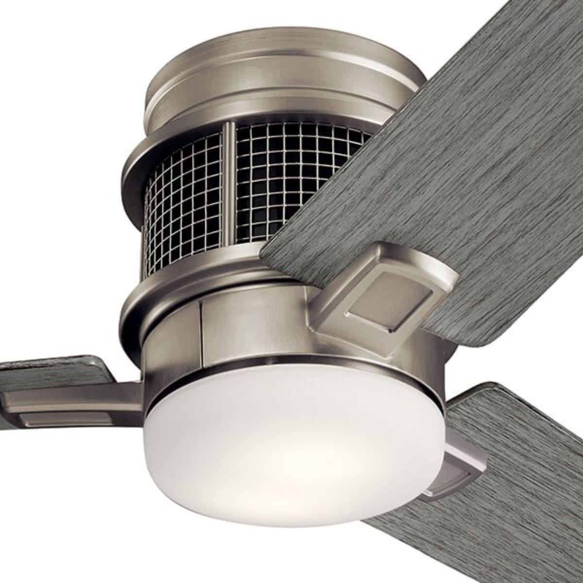 Chiara 52 Inch Vintage Brushed Nickel LED Hugger Ceiling Fan with Wall Control - Bees Lighting