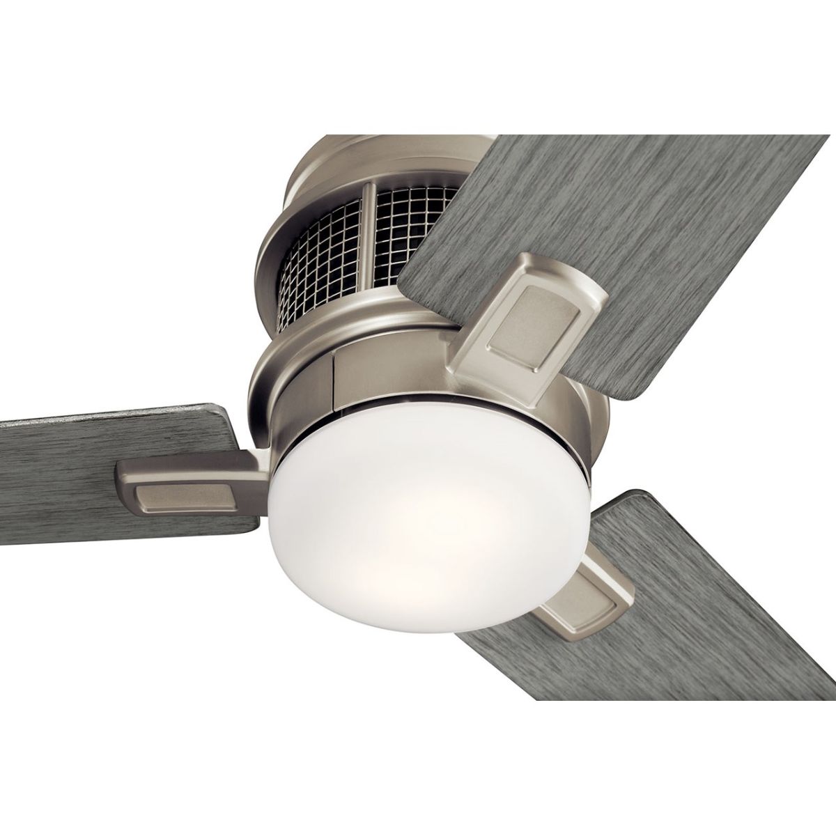 Chiara 52 Inch Vintage Brushed Nickel LED Hugger Ceiling Fan with Wall Control - Bees Lighting